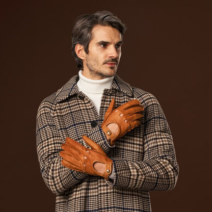 Marcello (brown) – Luxurious Italian peccary driving gloves — photo 6 of 10