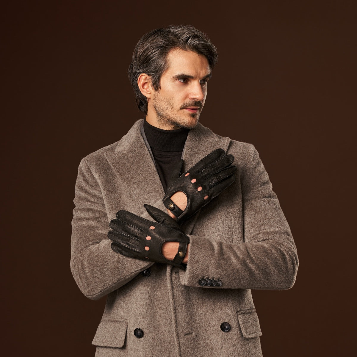 Marcello (black) – Luxurious Italian peccary driving gloves — photo 6 of 10