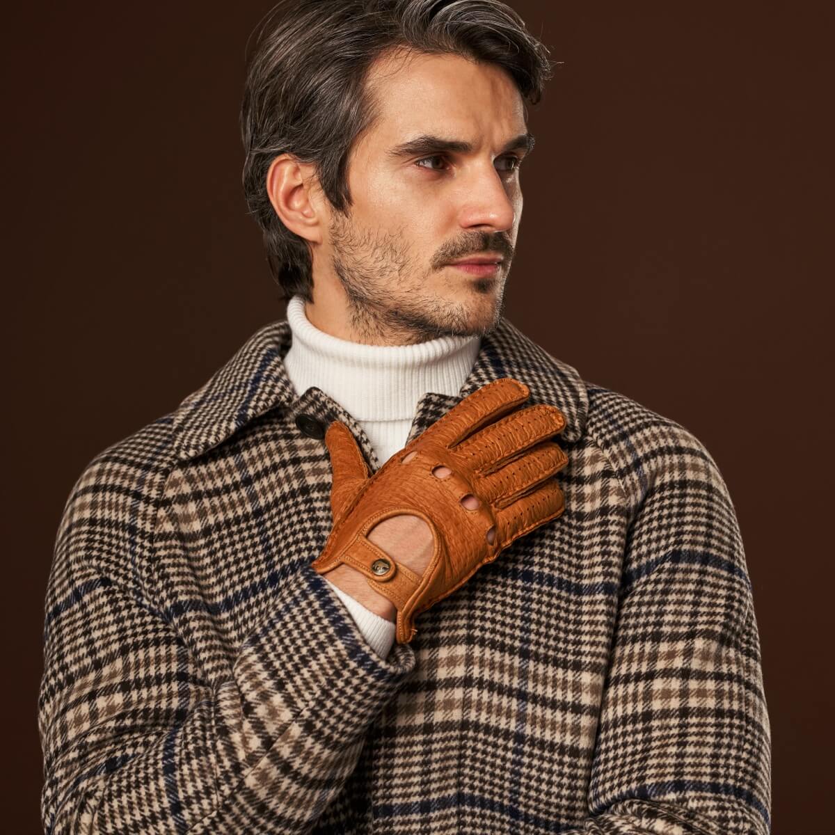 Marcello (brown) – Luxurious Italian peccary driving gloves — photo 1 of 10