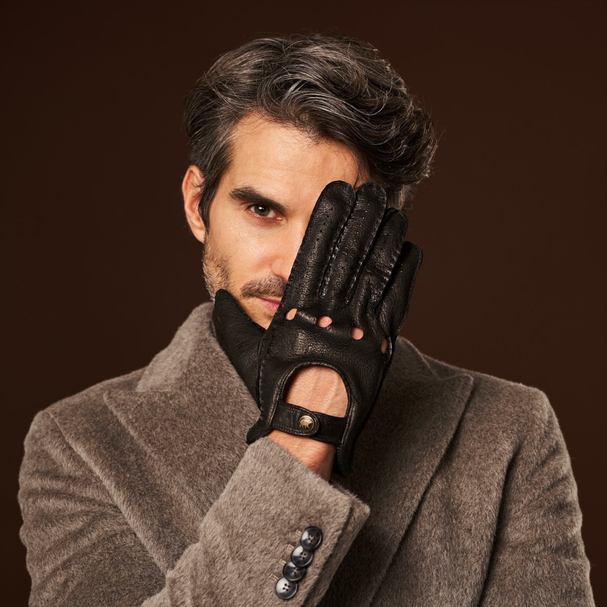 Marcello (black) – Luxurious Italian peccary driving gloves — photo 10 of 10