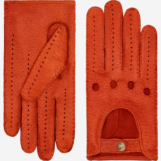 Marcello (orange) – Luxurious Italian peccary driving gloves — photo 1 of 7