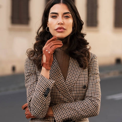 Maria (brown) - Italian driving gloves made of American deerskin leather — photo 8 of 10