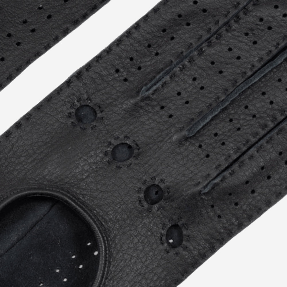 Maria (black) - Italian driving gloves made of American deerskin leather — photo 3 of 10