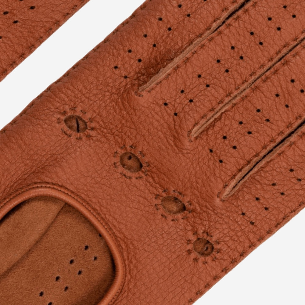 Maria (brown) - Italian driving gloves made of American deerskin leather — photo 3 of 10