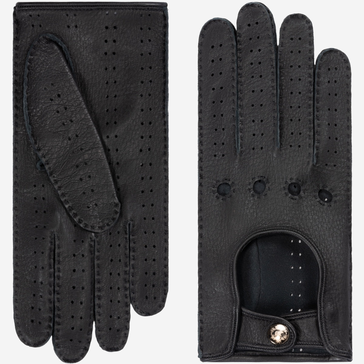 Maria (black) - Italian driving gloves made of American deerskin leather — photo 1 of 10