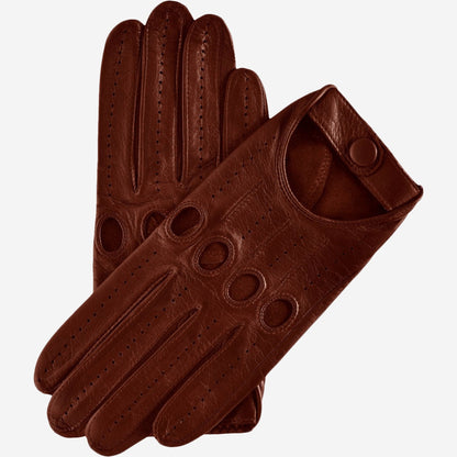 Mario (brown) - Italian lambskin leather driving gloves & touchscreen feature — photo 1 of 10