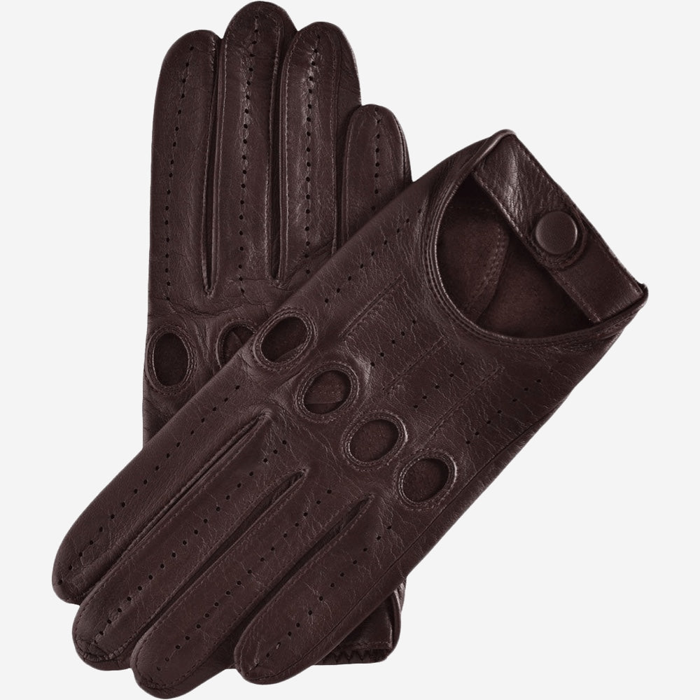 Mario (dark brown) - Italian lambskin leather driving gloves & touchscreen feature — photo 1 of 10