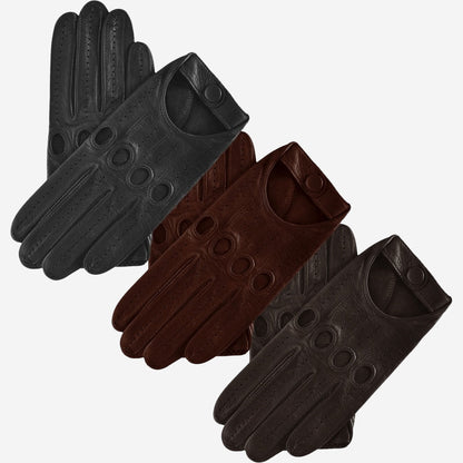Mario (dark brown) - Italian lambskin leather driving gloves — photo 4 of 10