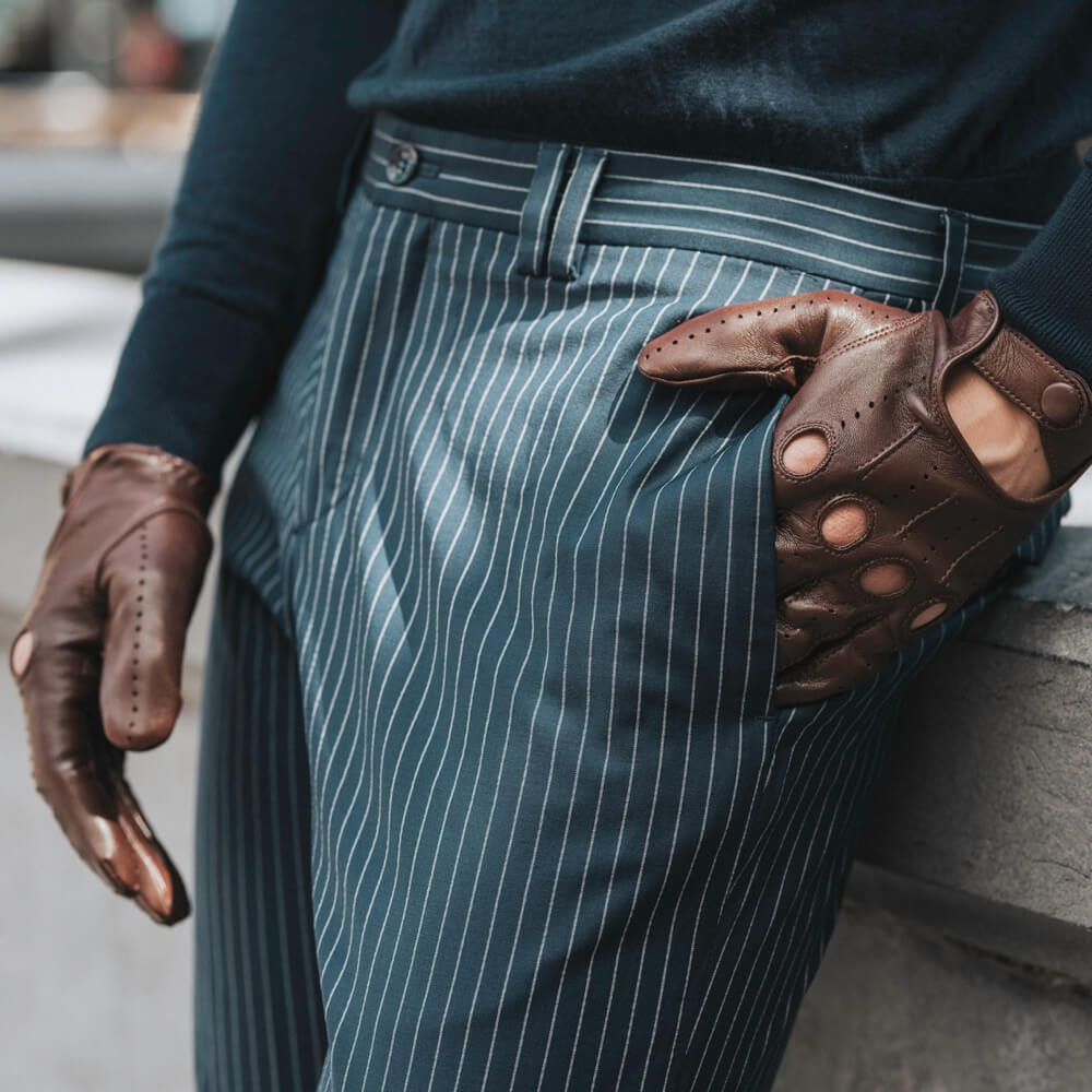 Mario (brown) - Italian lambskin leather driving gloves — photo 6 of 10