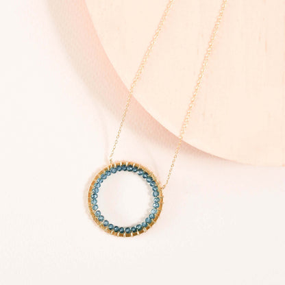 London Blue Quartz Halo Jewelry Set
