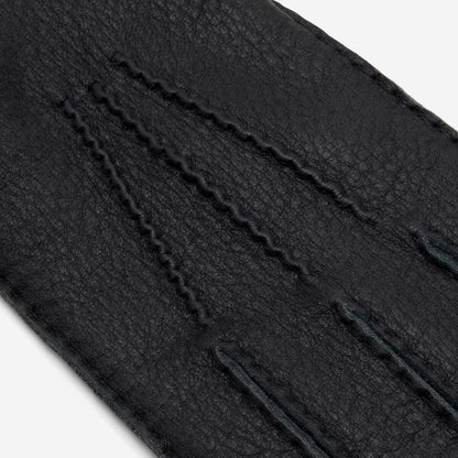 Matteo (black) - Italian gloves made of American deerskin leather with cashmere lining — photo 5 of 10