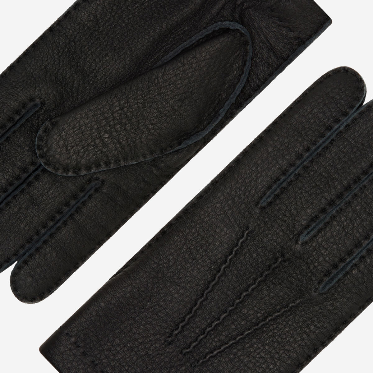 Matteo (black) - Italian gloves made of American deerskin leather with cashmere lining — photo 6 of 10