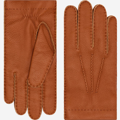 Matteo (brown) - Italian gloves made of American deerskin leather with cashmere lining — photo 1 of 10