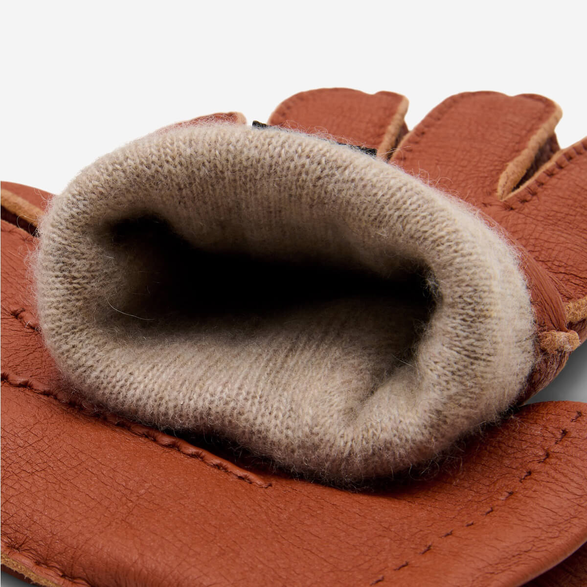 Matteo (brown) - Italian gloves made of American deerskin leather with cashmere lining — photo 3 of 10
