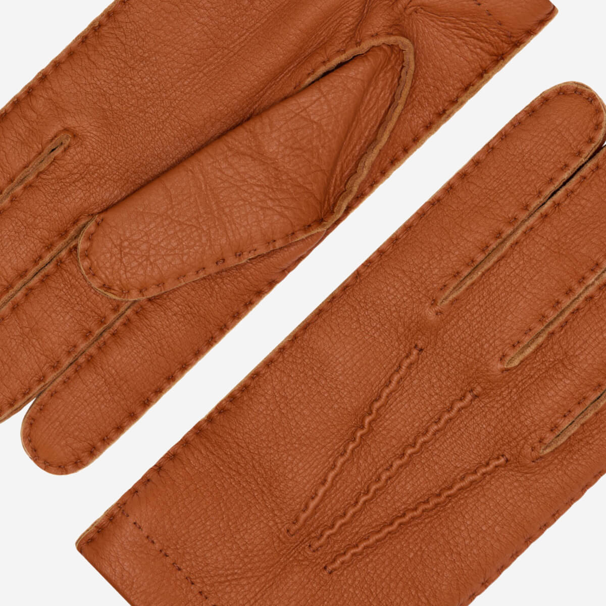 Matteo (brown) - Italian gloves made of American deerskin leather with cashmere lining — photo 7 of 10