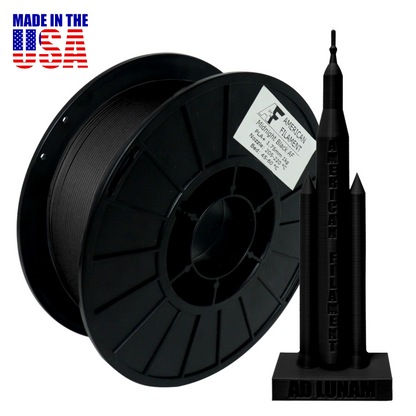 Mattschwarzes AF 1,75 mm PLA+ Filament Hergestellt in den USA!