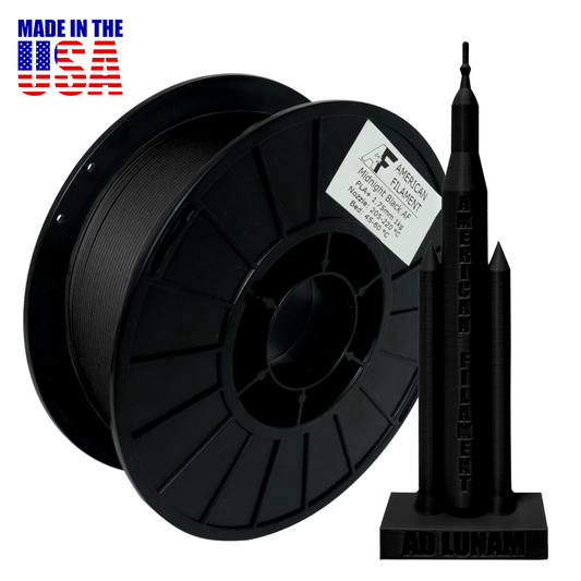 Mattschwarzes AF 1,75 mm PLA+ Filament Hergestellt in den USA!