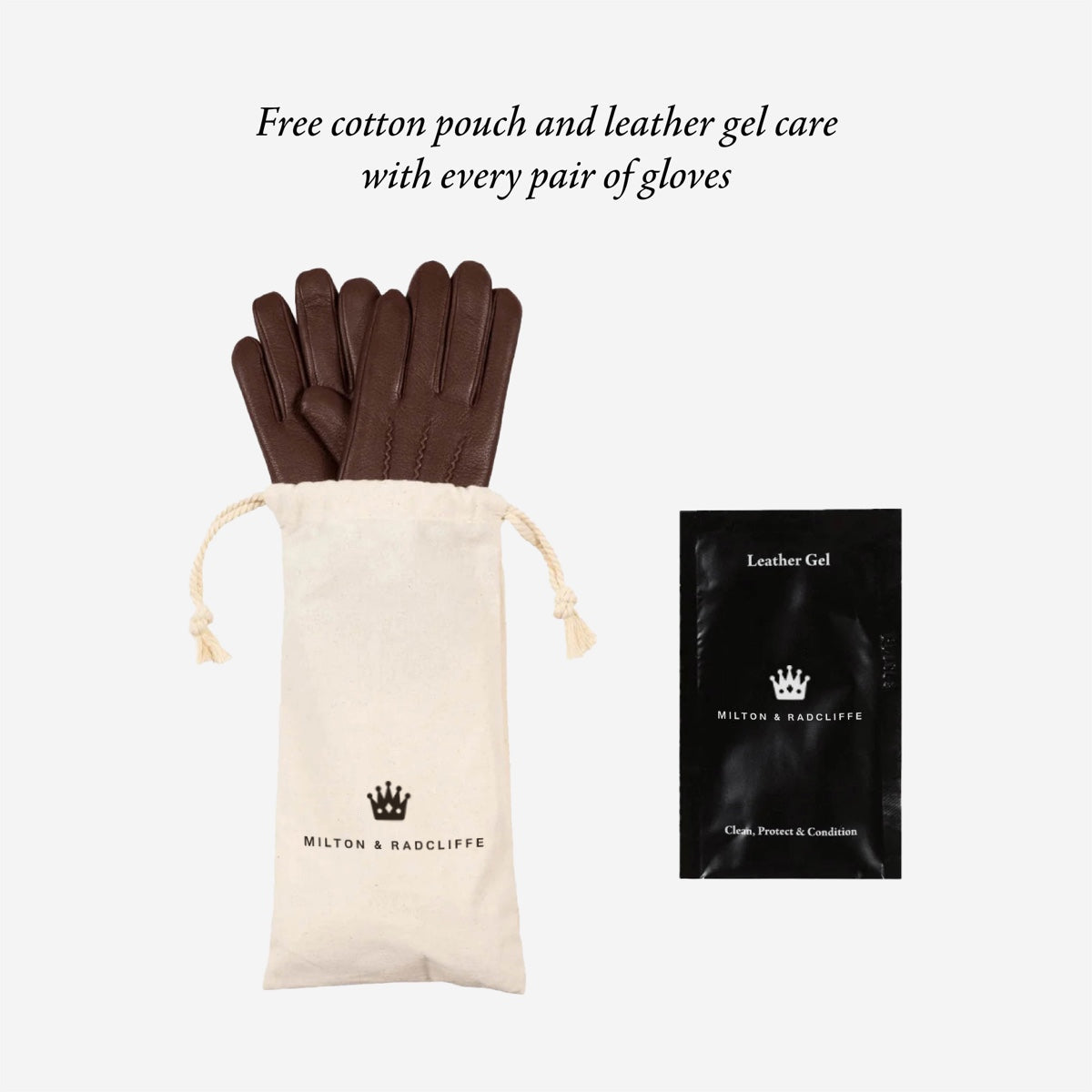 Julietta (brown) - Lambskin leather gloves with plush rabbit fur lining and touchscreen feature