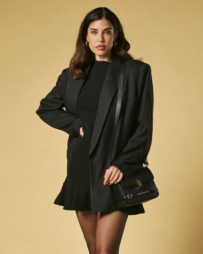 Mirella (black) - Italian calf leather women's crossbody bag (with shoulder strap) — photo 7 of 9