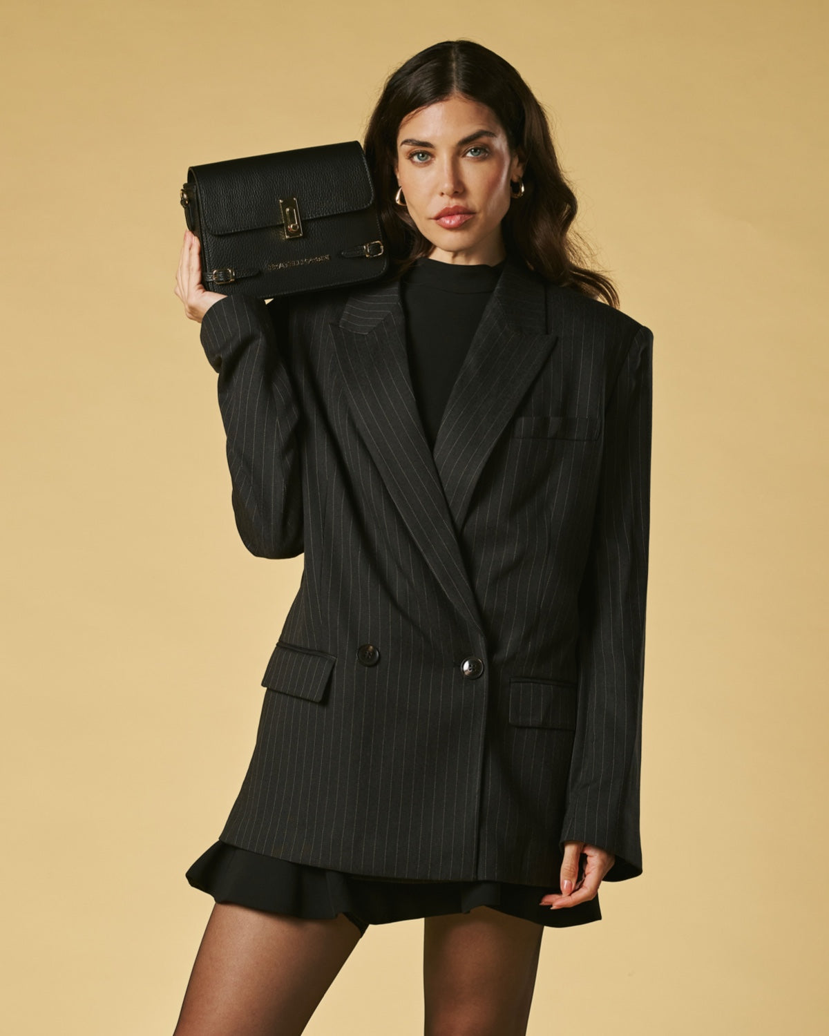 Mirella (black) - Italian calf leather women's crossbody bag (with shoulder strap) — photo 9 of 9