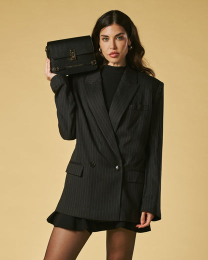 Mirella (black) - Italian calf leather women's crossbody bag (with shoulder strap) — photo 9 of 9