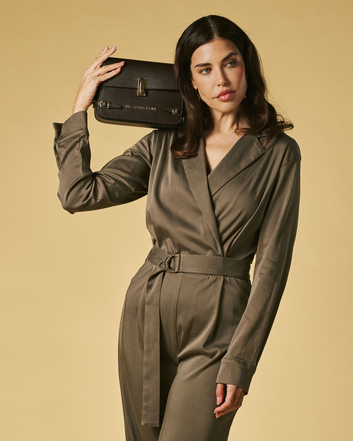 Mirella (dark brown) - Italian calf leather women's crossbody bag (with shoulder strap) — photo 4 of 9
