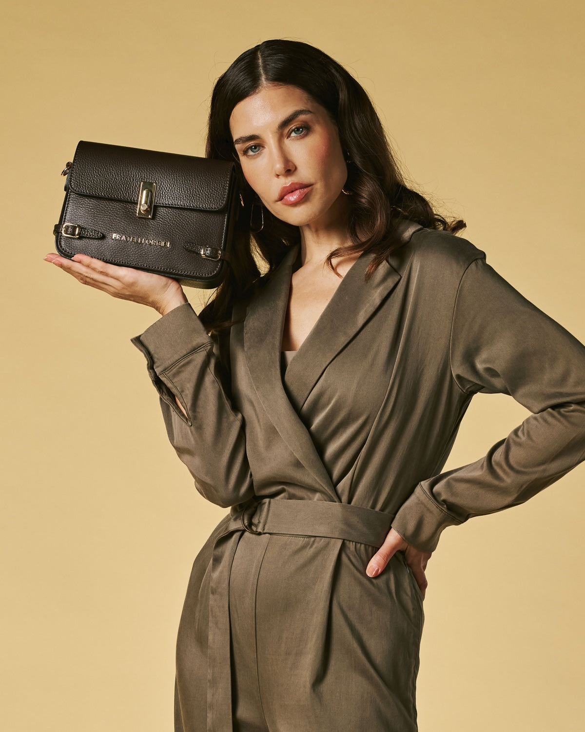Mirella (dark brown) - Italian calf leather women's crossbody bag (with shoulder strap) — photo 9 of 9