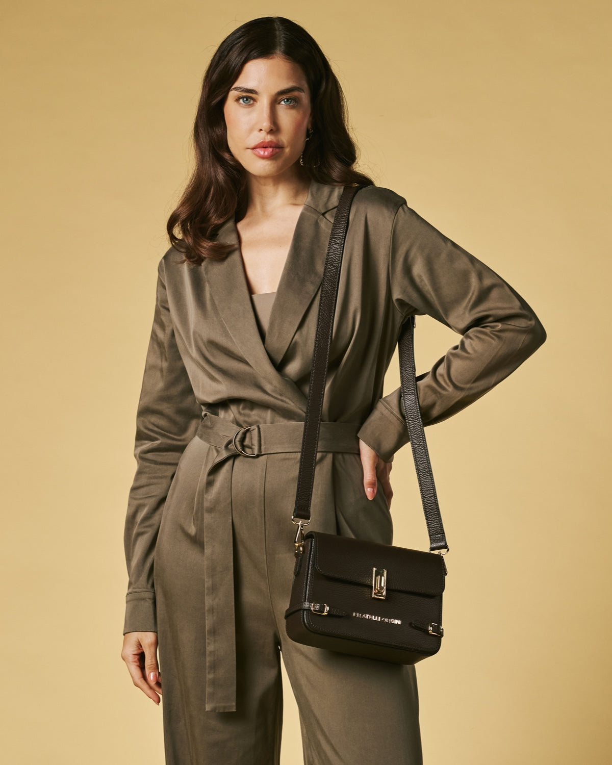 Mirella (dark brown) - Italian calf leather women's crossbody bag (with shoulder strap) — photo 5 of 9