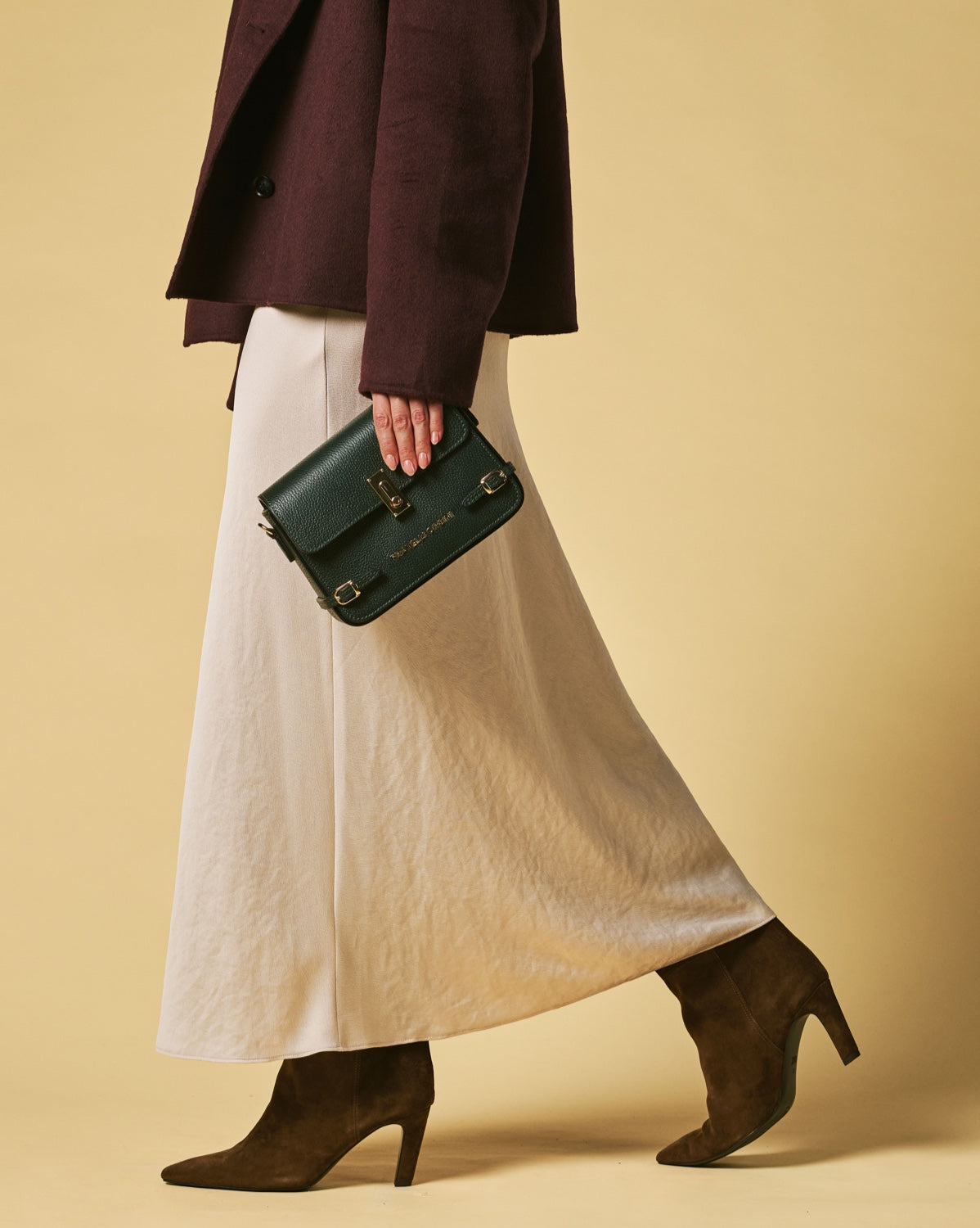 Mirella (green) - Italian calf leather women's crossbody bag (with shoulder strap) — photo 1 of 8