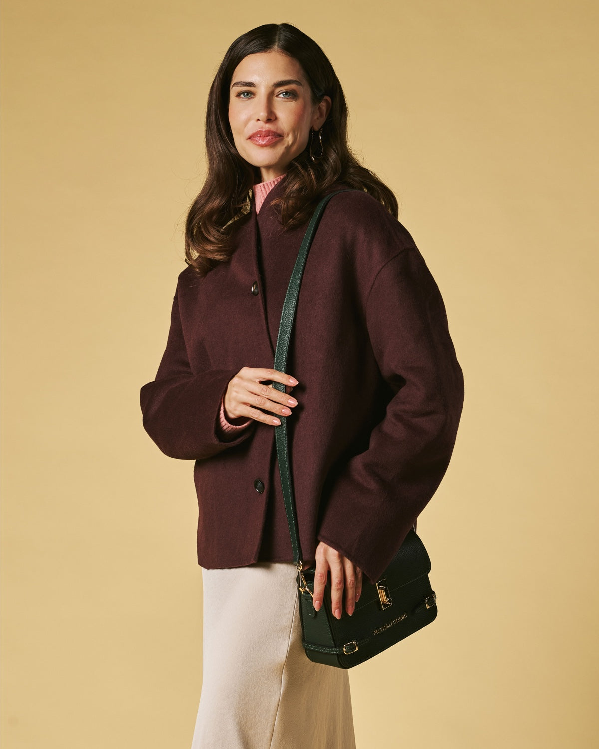 Mirella (green) - Italian calf leather women's crossbody bag (with shoulder strap) — photo 7 of 8