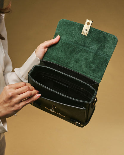 Mirella (green) - Italian calf leather women's crossbody bag (with shoulder strap) — photo 5 of 8