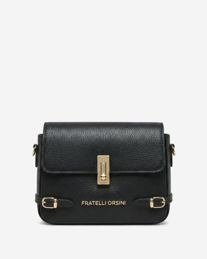Mirella (black) - Italian calf leather women's crossbody bag (with shoulder strap) — photo 1 of 9