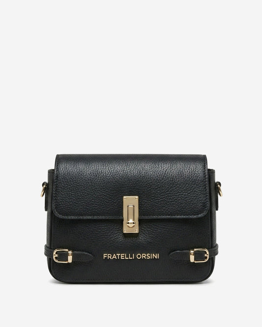 Mirella (black) - Italian calf leather women's crossbody bag (with shoulder strap) — photo 1 of 9