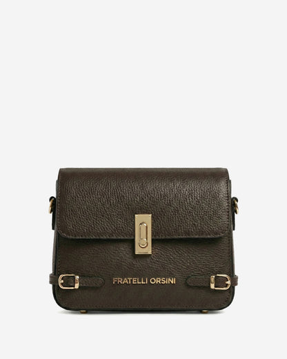 Mirella (dark brown) - Italian calf leather women's crossbody bag (with shoulder strap) — photo 2 of 9