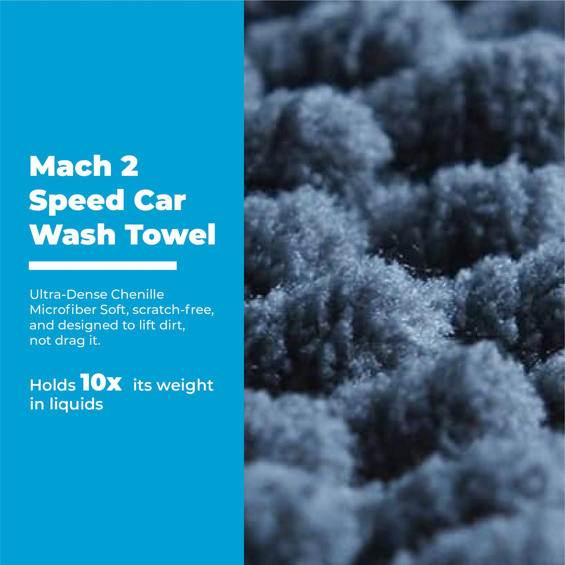 Mach 2 Speed Car Wash Towel – 7x the Size of a Mitt (60 x 30cm / 2 x 1ft) — photo 7 of 9