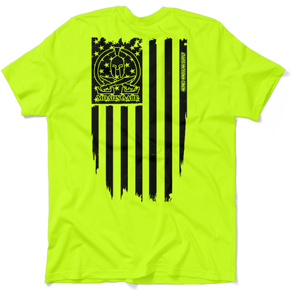 Molon Labe Ghost Flag - Safety Yellow T-Shirt — photo 1 of 4