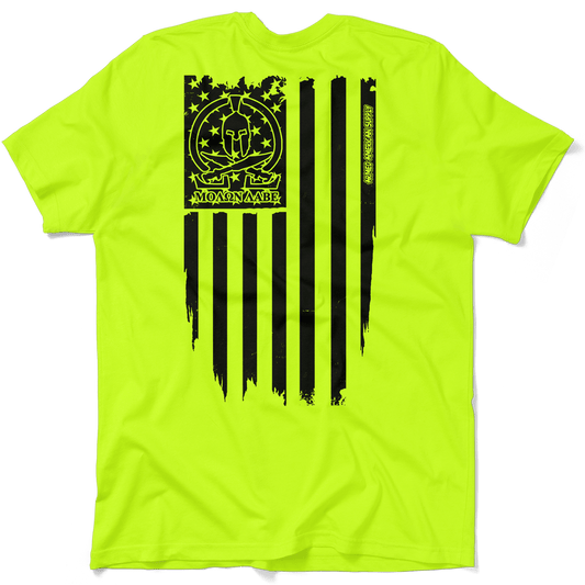 Molon Labe Ghost Flag - Safety Yellow T-Shirt — photo 1 of 4