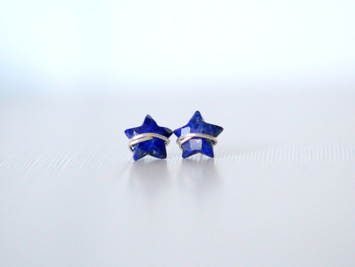 Moonbeam & Stardust Studs - Lapis