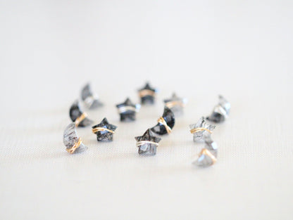 Moonbeam & Stardust Studs - Rutilated Quartz