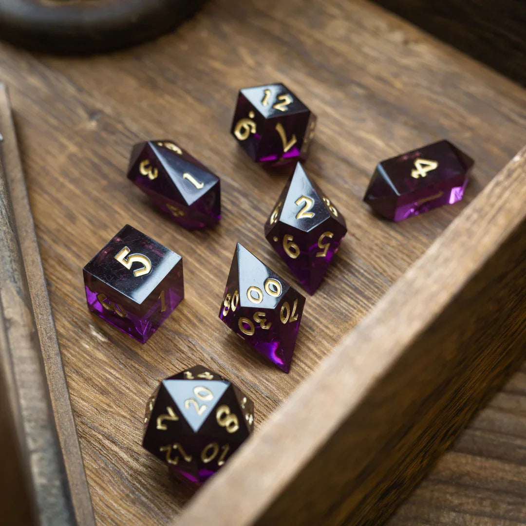 Mystisches Violett Harz DND Würfel-Set
