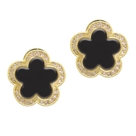 Daisy Love Earrings — Pavé Halo Clip