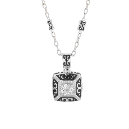 Enamel Engagement — Framed Crystal Pendant