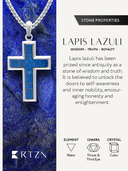 Lapis Lazuli Cross Pendant Necklace