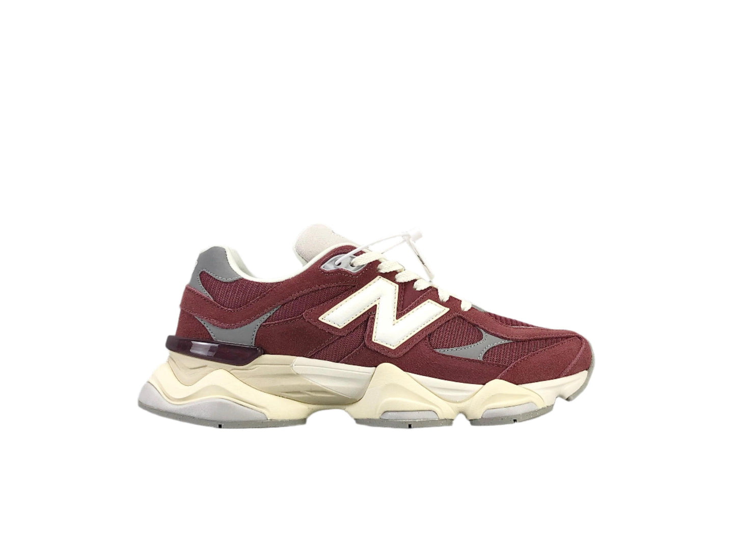 New Balance 9060 Washed Burgundy & Cream Sneakers - Comfort & Style