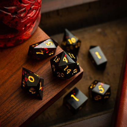 Juego de dados DND de resina hechos a mano Night Blood