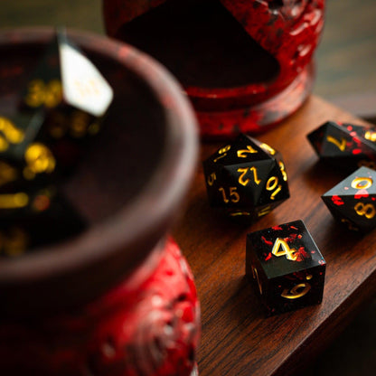 Juego de dados DND de resina hechos a mano Night Blood