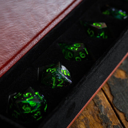 Nox Green Handgemachtes Harz-DND-Würfelset
