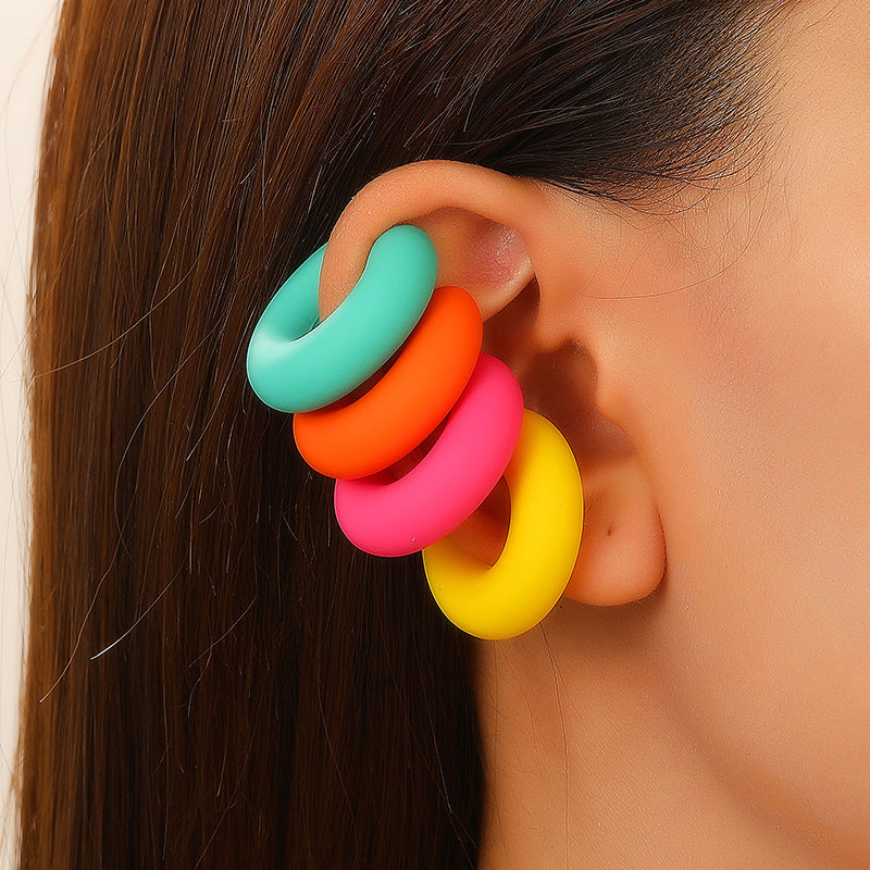 Exaggerated Shaped Water Drop Texture Earings Ear Clip