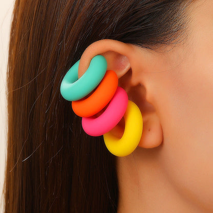 Exaggerated Shaped Water Drop Texture Earings Ear Clip