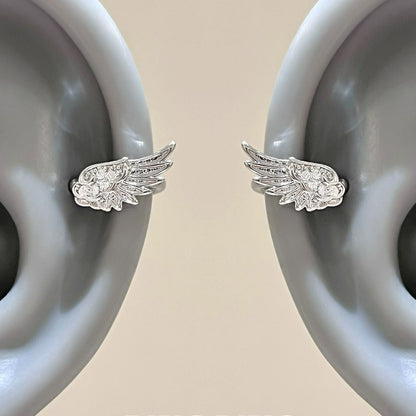 Angel Wings Super Flash Zircon Temperament Wild Without Pierced Niche Rings